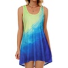image:imageCHICGAL Swimsuit Coverup for Women Summer Sleeveless Beach Dress Tank Bikini Bathing Suit Cover Up 2026Yellow Blue
