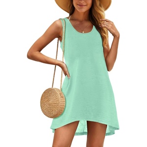 image:imageCHICGAL Swimsuit Coverup for Women Summer Sleeveless Beach Dress Tank Bikini Bathing Suit Cover Up 2026Light Green