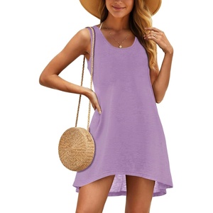 image:imageCHICGAL Swimsuit Coverup for Women Summer Sleeveless Beach Dress Tank Bikini Bathing Suit Cover Up 2026Light Purple