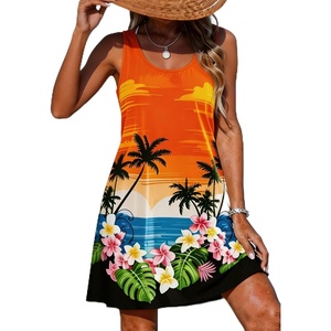 image:imageCHICGAL Swimsuit Coverup for Women Summer Sleeveless Beach Dress Tank Bikini Bathing Suit Cover Up 2026Orange Beach