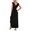 image:imageWEACZZY Women V Neck Maxi Dress Sexy Elegant Evening Party Prom Dress Cocktail Party Long Dresses 2026Black