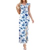 image:imageWEACZZY Women V Neck Maxi Dress Sexy Elegant Evening Party Prom Dress Cocktail Party Long Dresses 2026Blue Ink Flower