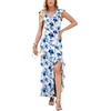 image:imageWEACZZY Women V Neck Maxi Dress Sexy Elegant Evening Party Prom Dress Cocktail Party Long Dresses 2026Blue Ink Flower