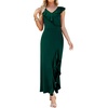 image:imageWEACZZY Women V Neck Maxi Dress Sexy Elegant Evening Party Prom Dress Cocktail Party Long Dresses 2026Dark Green
