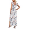 image:imageWEACZZY Women V Neck Maxi Dress Sexy Elegant Evening Party Prom Dress Cocktail Party Long Dresses 2026Gray Leaved Peony