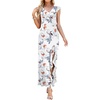 image:imageWEACZZY Women V Neck Maxi Dress Sexy Elegant Evening Party Prom Dress Cocktail Party Long Dresses 2026Gray Leaved Peony