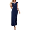 image:imageWEACZZY Women V Neck Maxi Dress Sexy Elegant Evening Party Prom Dress Cocktail Party Long Dresses 2026Navy Blue