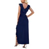 image:imageWEACZZY Women V Neck Maxi Dress Sexy Elegant Evening Party Prom Dress Cocktail Party Long Dresses 2026Navy Blue