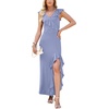 image:imageWEACZZY Women V Neck Maxi Dress Sexy Elegant Evening Party Prom Dress Cocktail Party Long Dresses 2026Smoke Blue
