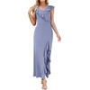 image:imageWEACZZY Women V Neck Maxi Dress Sexy Elegant Evening Party Prom Dress Cocktail Party Long Dresses 2026Smoke Blue
