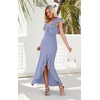 image:imageWEACZZY Women V Neck Maxi Dress Sexy Elegant Evening Party Prom Dress Cocktail Party Long Dresses 2026Smoke Blue