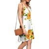 image:imageWEACZZY Womens 2026 Summer Dresses V Neck Spaghetti Strap Sundress Casual Beach Flowy Mini Dress with PocketsSunflower White