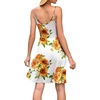 image:imageWEACZZY Womens 2026 Summer Dresses V Neck Spaghetti Strap Sundress Casual Beach Flowy Mini Dress with PocketsSunflower White