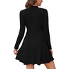 image:imageWEACZZY Womens Long Sleeve Casual Fall Dresses Elegant A Line High Waist Ruffle Flowy Party Wedding Guest Mini Dress 202601 Black