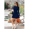 image:imageWEACZZY Womens Long Sleeve Casual Fall Dresses Elegant A Line High Waist Ruffle Flowy Party Wedding Guest Mini Dress 2026A Navy Blue