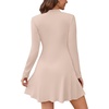image:imageWEACZZY Womens Long Sleeve Casual Fall Dresses Elegant A Line High Waist Ruffle Flowy Party Wedding Guest Mini Dress 2026Apricot