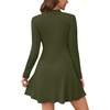 image:imageWEACZZY Womens Long Sleeve Casual Fall Dresses Elegant A Line High Waist Ruffle Flowy Party Wedding Guest Mini Dress 2026Army Green