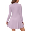 image:imageWEACZZY Womens Long Sleeve Casual Fall Dresses Elegant A Line High Waist Ruffle Flowy Party Wedding Guest Mini Dress 2026Light Purple