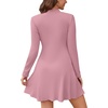 image:imageWEACZZY Womens Long Sleeve Casual Fall Dresses Elegant A Line High Waist Ruffle Flowy Party Wedding Guest Mini Dress 2026Pink