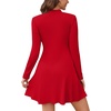 image:imageWEACZZY Womens Long Sleeve Casual Fall Dresses Elegant A Line High Waist Ruffle Flowy Party Wedding Guest Mini Dress 2026Red