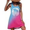 image:imageCHICGAL Swimsuit Coverup for Women Summer Sleeveless Beach Dress Tank Bikini Bathing Suit Cover Up 2026Pink Blue Tree
