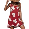 image:imageCHICGAL Swimsuit Coverup for Women Summer Sleeveless Beach Dress Tank Bikini Bathing Suit Cover Up 2026Red White Floral