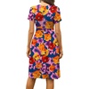 image:imageWEACZZY Womens Summer Short Sleeve Casual Dresses VNeck Floral Party Dress with PocketsColorful Purple Navy