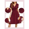 image:imageWEACZZY Womens Summer Short Sleeve Casual Dresses VNeck Floral Party Dress with PocketsNavy