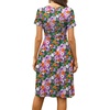 image:imageWEACZZY Womens Summer Short Sleeve Casual Dresses VNeck Floral Party Dress with PocketsPurple Flower Green