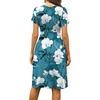 image:imageWEACZZY Womens Summer Short Sleeve Casual Dresses VNeck Floral Party Dress with PocketsWhite Ink Green