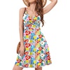 image:imageWEACZZY Summer Dresses for Women 2025 Sexy Wrap Neck Flower Sundress Flowy Beach Mini Casual Dresses with PocketsColor Flower Blue