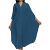 image:imageCHICGAL Womens Kaftan Dresses Long Caftans Plus Size Batwing Sleeve Swimsuit Coverup V Neck Summer Beach Dress 2026Apeacock Blue