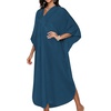 image:imageCHICGAL Womens Kaftan Dresses Long Caftans Plus Size Batwing Sleeve Swimsuit Coverup V Neck Summer Beach Dress 2026Apeacock Blue