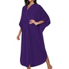image:imageCHICGAL Womens Kaftan Dresses Long Caftans Plus Size Batwing Sleeve Swimsuit Coverup V Neck Summer Beach Dress 2026Apurple