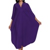 image:imageCHICGAL Womens Kaftan Dresses Long Caftans Plus Size Batwing Sleeve Swimsuit Coverup V Neck Summer Beach Dress 2026Apurple