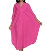 image:imageCHICGAL Womens Kaftan Dresses Long Caftans Plus Size Batwing Sleeve Swimsuit Coverup V Neck Summer Beach Dress 2026Arose Pink