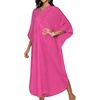 image:imageCHICGAL Womens Kaftan Dresses Long Caftans Plus Size Batwing Sleeve Swimsuit Coverup V Neck Summer Beach Dress 2026Arose Pink