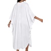 image:imageCHICGAL Womens Kaftan Dresses Long Caftans Plus Size Batwing Sleeve Swimsuit Coverup V Neck Summer Beach Dress 2026Awhite