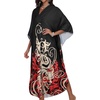 image:imageCHICGAL Womens Kaftan Dresses Long Caftans Plus Size Batwing Sleeve Swimsuit Coverup V Neck Summer Beach Dress 2026Black Red