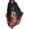 image:imageCHICGAL Womens Kaftan Dresses Long Caftans Plus Size Batwing Sleeve Swimsuit Coverup V Neck Summer Beach Dress 2026Black Red