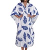 image:imageCHICGAL Womens Kaftan Dresses Long Caftans Plus Size Batwing Sleeve Swimsuit Coverup V Neck Summer Beach Dress 2026Blue Feather Leaves