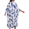 image:imageCHICGAL Womens Kaftan Dresses Long Caftans Plus Size Batwing Sleeve Swimsuit Coverup V Neck Summer Beach Dress 2026Blue Feather Leaves