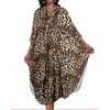 image:imageCHICGAL Womens Kaftan Dresses Long Caftans Plus Size Batwing Sleeve Swimsuit Coverup V Neck Summer Beach Dress 2026Brown Leopard Spots