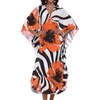 image:imageCHICGAL Womens Kaftan Dresses Long Caftans Plus Size Batwing Sleeve Swimsuit Coverup V Neck Summer Beach Dress 2026Orange Flowers