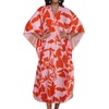 image:imageCHICGAL Womens Kaftan Dresses Long Caftans Plus Size Batwing Sleeve Swimsuit Coverup V Neck Summer Beach Dress 2026Red Flowers