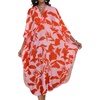 image:imageCHICGAL Womens Kaftan Dresses Long Caftans Plus Size Batwing Sleeve Swimsuit Coverup V Neck Summer Beach Dress 2026Red Flowers