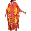 image:imageCHICGAL Womens Kaftan Dresses Long Caftans Plus Size Batwing Sleeve Swimsuit Coverup V Neck Summer Beach Dress 2026Tropical Leaves