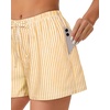 image:imageWomen Boxer Shorts Comfy Gingham Drawstring Pajama Bottom Plaid Casual Pants with PocketYellow Stripe