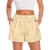 image:imageWomen Boxer Shorts Comfy Gingham Drawstring Pajama Bottom Plaid Casual Pants with PocketYellow Stripe