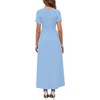image:imageWEACZZY 2026 Summer Long Dresses for Women Wrap Empire Pleated Waist V Neck Short Sleeve Elegant Maxi Dress with Pockets01 Blue